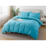 XPOSE® Bavlněné Renforcé povlečení EVITA na dvě lůžka - azurové 140x200 cm, 70x90 cm, Bavlna RENFORCÉ + Prodloužená možnost vrácení zboží do 50 dnů