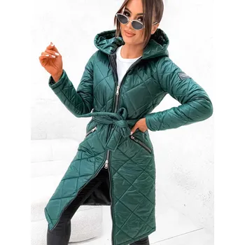 Dámská parka Dlouhá zimní parka zelená Velikost: S
