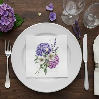 Papírový ubrousek Dekorativní papírový ubrousek HORTENZIE 33x33 cm balení 20 ks Balení: 20 ubrousků