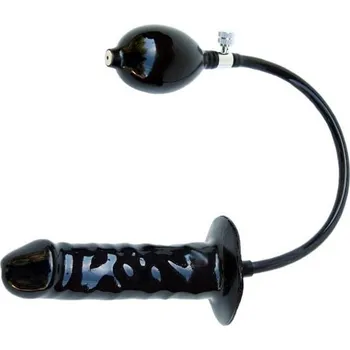 Anální kolík Mister B Inflatable Solid Plug M, černý nafukovací anální kolík s pevným jádrem 16 x 4,5 cm