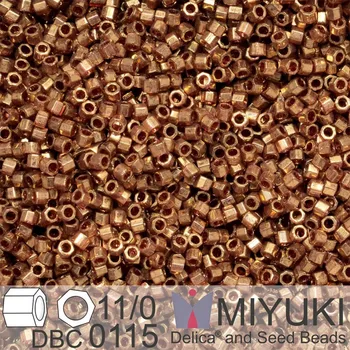Korálek Korálky Miyuki Delica (fazetované) 11/0. Barva Dark Topaz Gold Luster Cut DBC0115. Balení 5g.