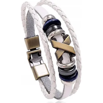 Náramek Pánský náramek World - Type - Bílá/23cm KP-34326