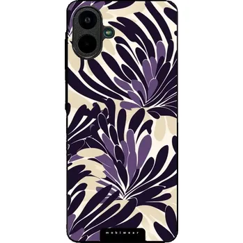 Pouzdro na mobilní telefon Lesklý kryt Mobiwear Glossy - Samsung Galaxy A07 - GA47G Fialová flóra (Prémiové lesklé pouzdro, obal, kryt Mobiwear Glossy na mobil Samsung Galaxy A07 - GA47G Fialová flóra, materiál Plast + TPU silikon - krytí po všech stranách, neošoupatelný potisk,)