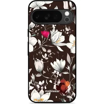 Pouzdro na mobilní telefon Lesklý kryt Mobiwear Glossy - Google Pixel 10 Pro - GP72G Květy na hnědé (Prémiové lesklé pouzdro, obal, kryt Mobiwear Glossy na mobil Google Pixel 10 Pro - GP72G Květy na hnědé, materiál Plast + TPU silikon - krytí po všech stranách, neošoupatelný potisk