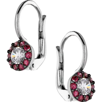 Náušnice Zlaton Náušnice bílé zlato visací osazené zirkony výška 1.5cm váha 2.5g 001262305247