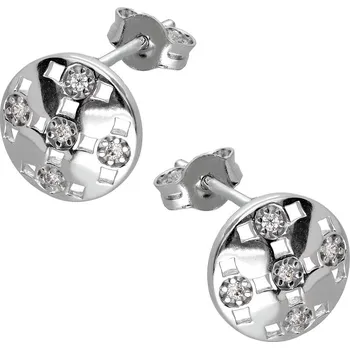 Náušnice Zlaton Náušnice bílé zlato s kamenem pecky 1.55g 000062504249