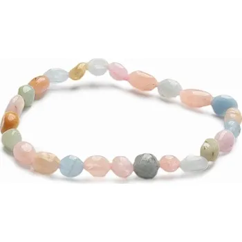 Náramek Nefertitis Morganit - beryl růžový smaragd náramek z oválných kamínků růžová obvod cca 16 až 21 cm