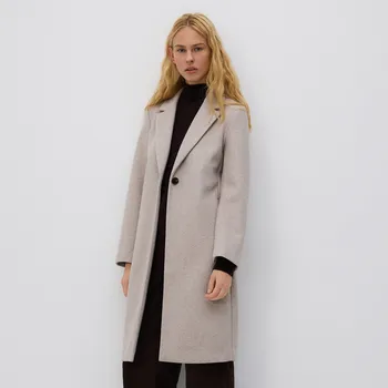 Dámský kabát Reserved - Jednořadý kabát - béžová - VZ740-08M - VZ740-08M-M