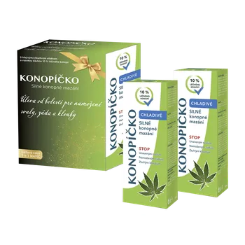 Masážní přípravek Konopíčko Chladivé / Chladivé konopné mazání 200 ml Vánoční edice 1+1 ZDARMA