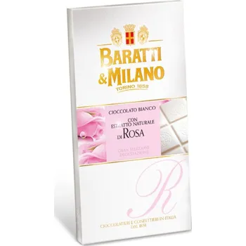 Čokoláda Baratti & Milano bílá čokoláda s růží 75 g