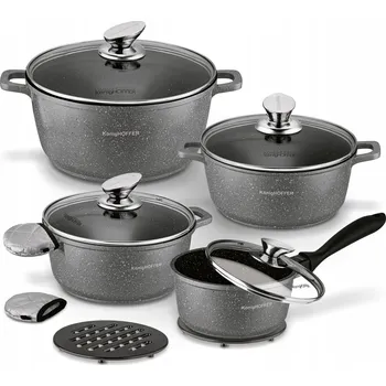 Sada nádobí Sada hrnců Konighoffer Pollo Grey hliníková 12 ks