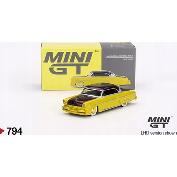 autíčko Lincoln Capri Hot Rod - 1954, limetkově žlutá Mini GT 1:64