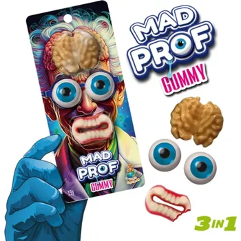 Bonbon MAD PROOF želé 19 g - želé OČI, ZUBY a MOZEK na blistru - ovocné želé (ovocné želé / BRAIN želé / blistr s želé ufouni)