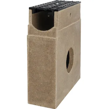 Odvodňovací žlab Sběrná polymerbetonová vpusť BIELBET B125 s litinovou mříží 333 x 125 x 400 mm 100 mm