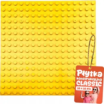ostatní stavebnice Konstrukční deska pro kostky, podložka Evi Toys 16x16 pinů, žlutá