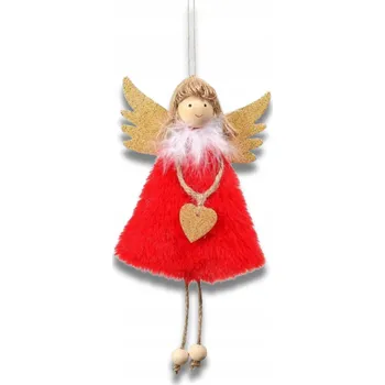 Vánoční dekorace Anděl andílek vánoční dekorace závěsná Z5 červený