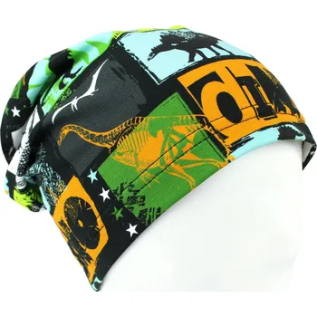 Čepice V-Mart, Jarní/podzimní čepice Dinosauři komiks (zelená) 52-54 cm