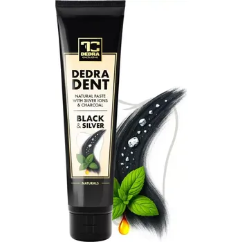 zubní pasta DEDRA DENT® přírodní zubní pasta BLACK & SILVER 100 ml (s ionty stříbra & bambusovým uhlím, antibakteriální ochrana & šetrné bělení )