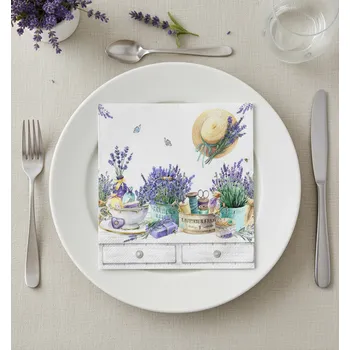 Papírový ubrousek Dekorativní papírový ubrousek LEVANDULE 33x33 cm balení 20 ks Balení: 20 ubrousků