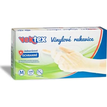 Vyšetřovací rukavice Jednorázové rukavice Vektex Vinyl bez pudru, 100 ks - vel. M