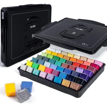 Speciální výtvarná barva HIMI - Kvašové barvy HIMI - Jelly Cup Gouache Set - 56 barev (Black Case Edition)