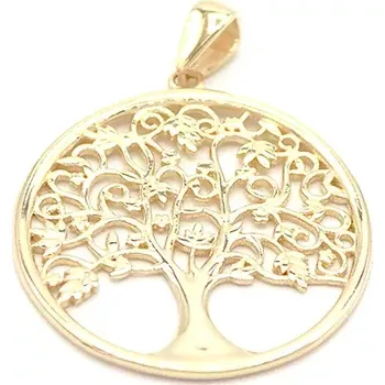 Přívěsek B&B Goldinvestic Zlatý přzvěsek strom života kulatý Žluté zlato Žlutá