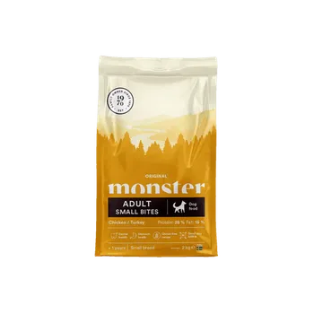 Krmivo pro psa Monster Psí granule pro dospělé psy – malé kousky – z kuřete a krůty Hmotnost: 2 kg