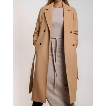 Dámský kabát Sinsay - Dvouřadý kabát - hnědá - 604FH-82X - 604FH-82X-XXL