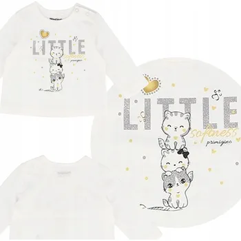 Dívčí bavlněná blůzka s dlouhým rukávem s kočkami Primigi 3M/56 cm