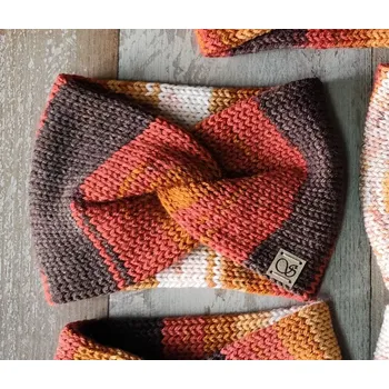 Zimní čelenka Pletená čelenka - podzimní odstíny č.2