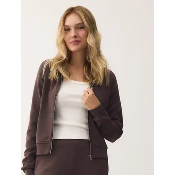 Dámská mikina Reserved - Mikina na zip se stojáčkem - hnědá - 742GA-88X - 742GA-88X-XS