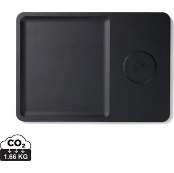 Stolní bezdrátová nabíječka a organizér VINGA Timo z RCS - Černá, Firemní dárkové předměty s vlastním potiskem