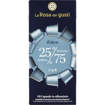 Káva La rosa dei gusti káva il deca 25% arabica 75% robusta kapsle 57g