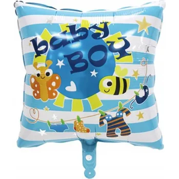 Balónek Fóliový balónek "Baby Boy" - modrý, čtvercový, dekorace na baby shower