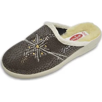 Dámské pantofle Dámské bačkory Rogallo 3360-117 Barva: Hnědá, Velikost: 38