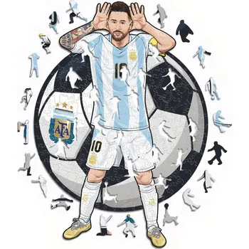 Puzzle Dřevěné puzzle Lionel Messi Vamos Argentina 150 dílků
