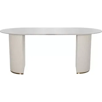 Jídelní stůl Jídelní stůl Modig 180 cm eko kůže ecru/mramor