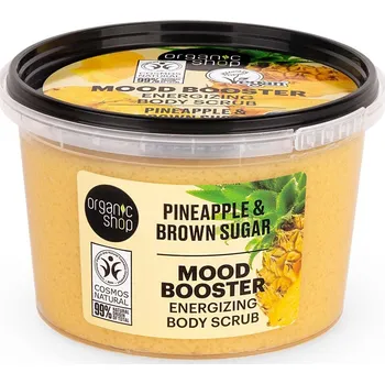 Tělový peeling Organic Shop Energizující tělový peeling Ananas a hnědý cukr (Body Scrub) 250 ml + 2 měsíce na vrácení zboží