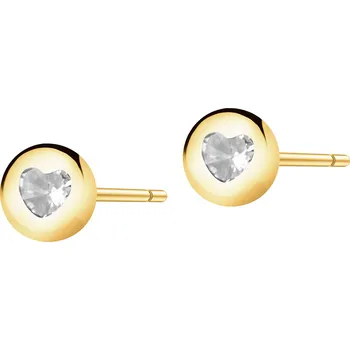 Náušnice Zlaté náušnice se zirkony - srdce - AP542-6342