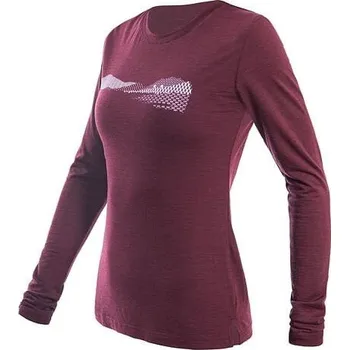Sensor Merino Air Hills - Dámské triko s dlouhým rukávem Port Red L