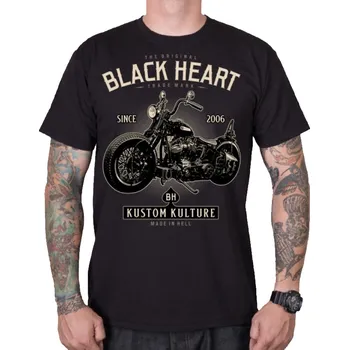 Pánské tričko BLACK HEART Triko Motorcycle černá - XL