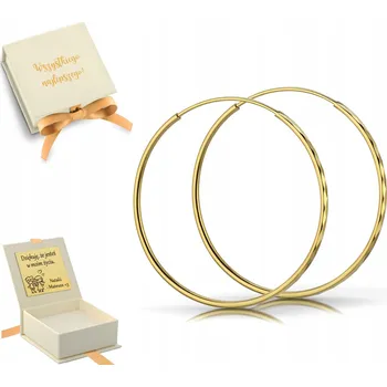 Náušnice POZLACENÉ NÁUŠNICE KRUHY STŘÍBRO 925 DIAMANTOVÉ BROUŠENÍ 4CM 40MM GRAVÍROVÁNÍ