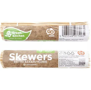 Párátko a napichovátko GoDan Špejle hrocené bambusové vázané 15cm/2,5mm/200 ks