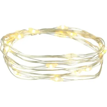 Vánoční dekorace LAALU LED drátek stříbrný TEPLÁ BÍLÁ 1 m