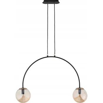 Závěsné svítidlo černé obloukové jantarové koule 2xE14 10W BENDO Alfa
