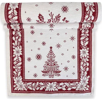 Vánoční dekorace Štóla Gobelín CHENILLE 45/140 cm – Vánoční stromeček