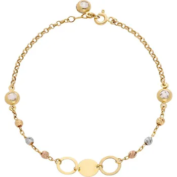Náramek Zlaton Náramek z kombinovaného zlata s kuličkami 2.6g 000711101249
