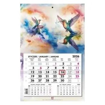 Kalendář Kalendarz 2026 jednodzielny główka płaska Koliber
