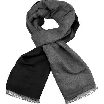 Šála Černo šedá pánská šála s třásněmi
