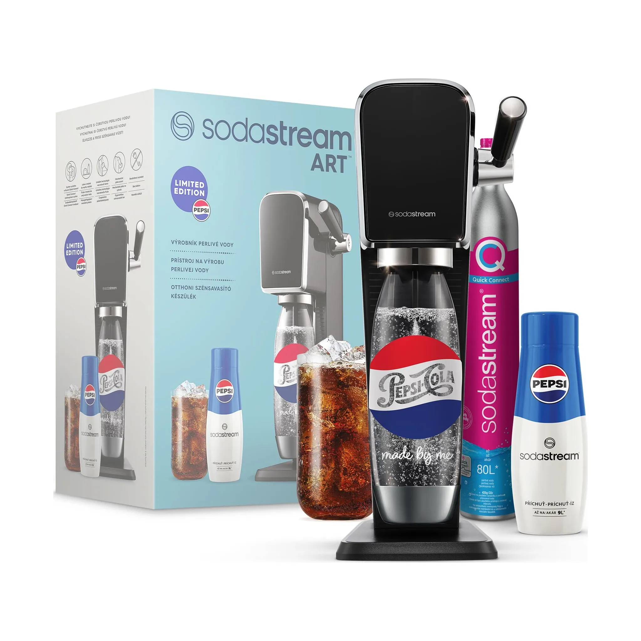 Fotografie 2 - Výrobník sody SodaStream Art černý Made By Me Pepsi Megapack